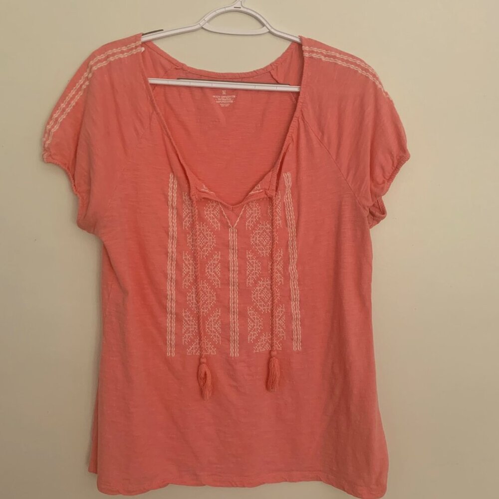 100% Cotton Coral Top Size M